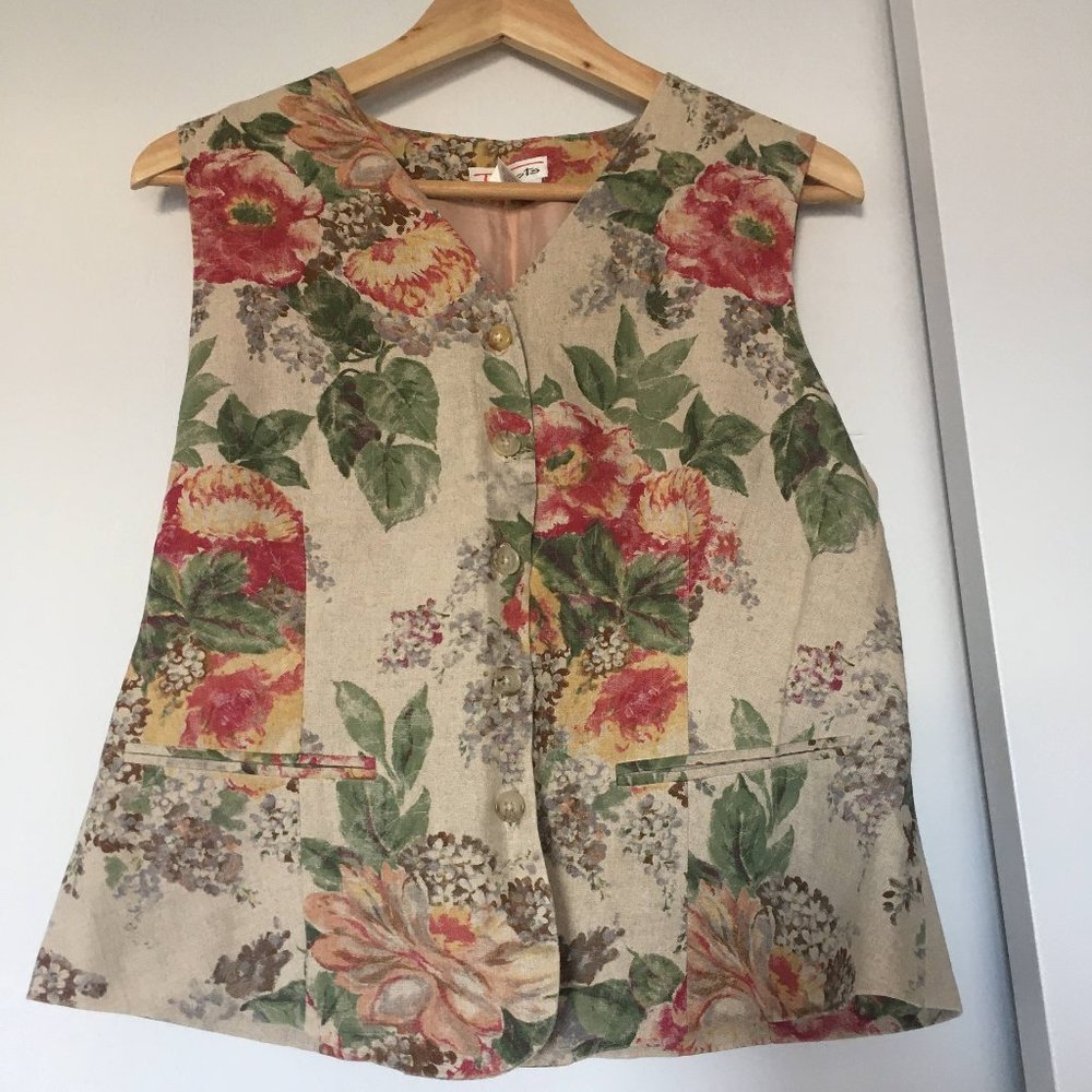 Talbots floral vest